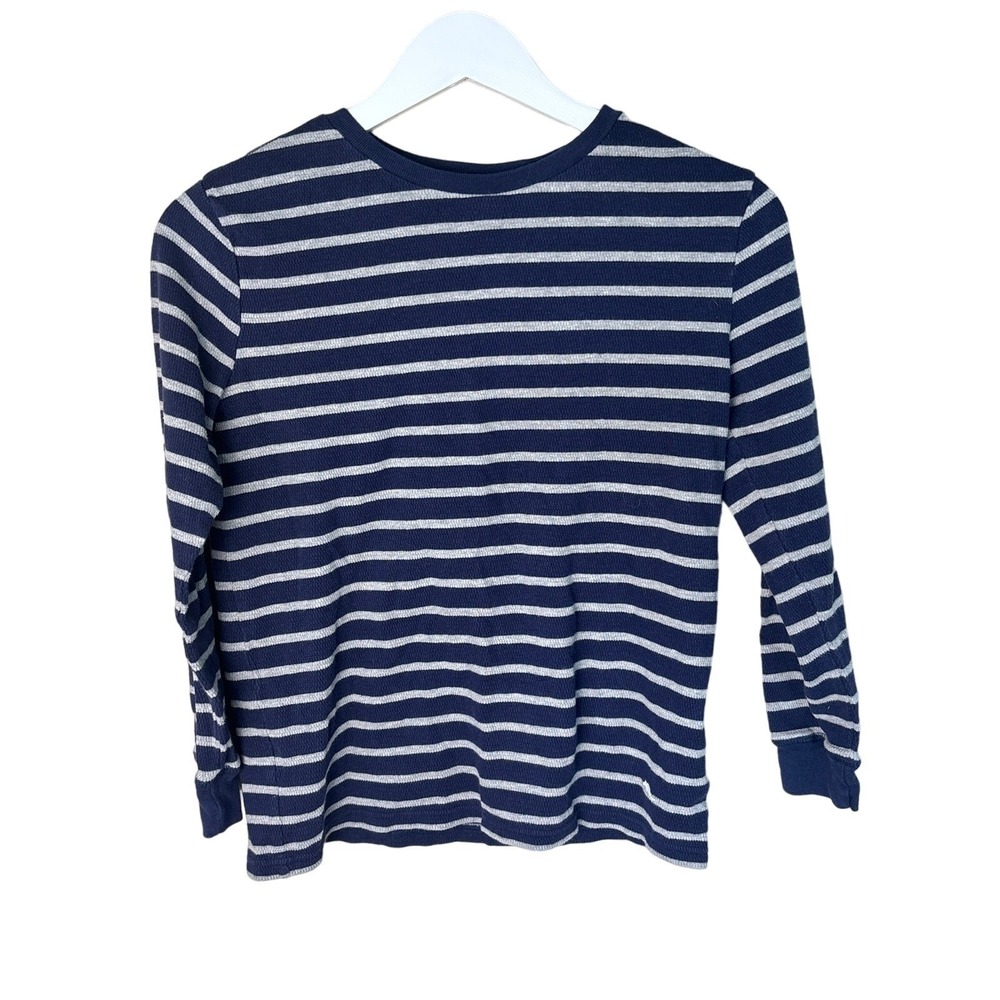 Tommy Bahama Boys Shirt Size Large 10/12 Blue Gray Striped Thermal Cozy Warm